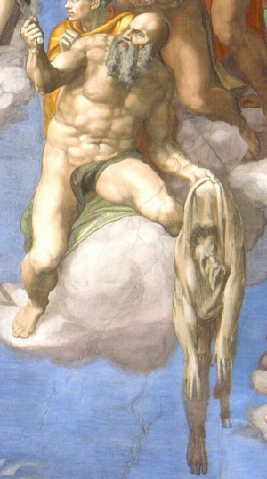 Микеланджело Буонарроти, Страшный суд (фрагмент: святой Варфоломей)