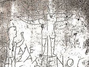 "Алексамен почитает бога": древнеримская карикатура на христиан.