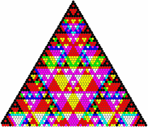 Цветной треугольник Паскаля